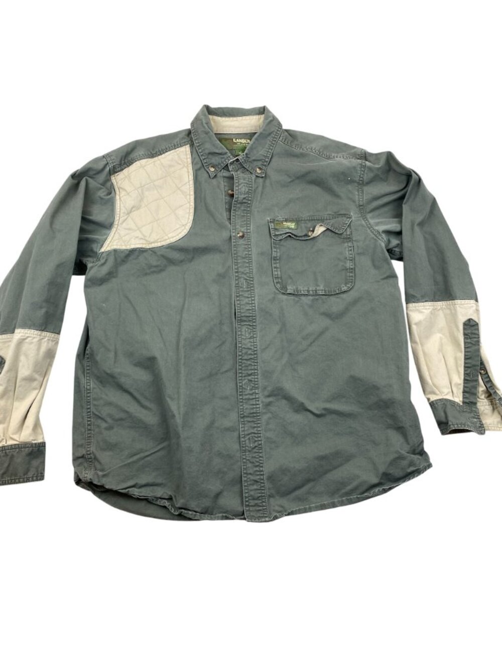 Gander Mountain Mens Shooting Shirt L Quilted Shoulder Long Sleeve Button Down - Picture 2 of 10